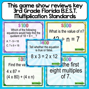 3rd Grade Florida B.E.S.T. Math Standards Multiplication & Division ...