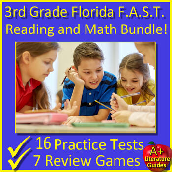 Preview of 3rd Grade Florida BEST Math Reading Bundle PM3 Practice Tests Games Florida FAST