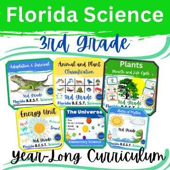 Preview of 3rd Grade Florida Science Year Long Curriculum Bundle