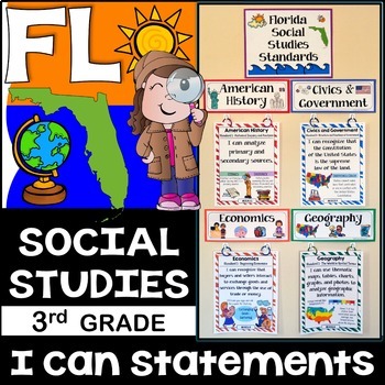 Preview of 3rd Grade Florida Social Studies Standards I Can Statements - Florida Standards
