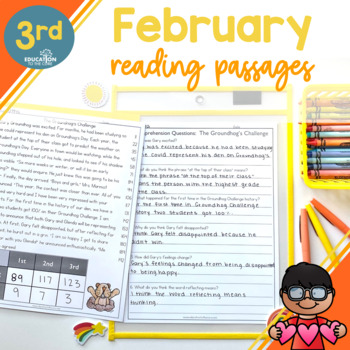 Preview of 3rd Grade Fluency Passages for February
