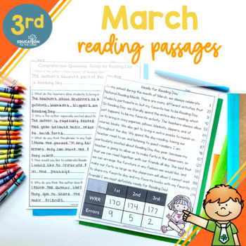 Preview of 3rd Grade Fluency Passages for March: Reading Passages & Comprehension Questions