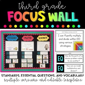 Preview of 3rd Grade Focus Wall Bundle