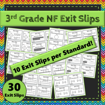 Preview of 3rd Grade Fraction Exit Slips/Tickets ★ Common-Core Aligned Math