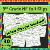 3rd Grade Fraction Exit Slips/Tickets ★ Common-Core Aligned Math
