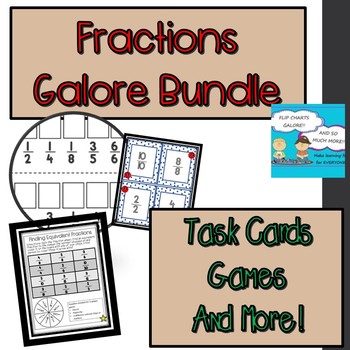 Preview of 3rd Grade Fractions Activity Bundle - Task Cards, Games - CCSS Math