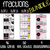 3rd Grade Fractions BUNDLE | 30 Exit Tickets, 96 Task Card