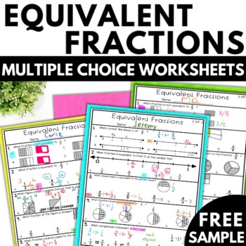 3rd grade fractions equivalent fractions worksheets free tpt