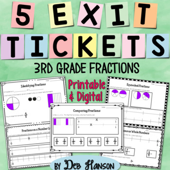 Preview of 3rd Grade Fractions Exit Ticket Set {FREEBIE!}