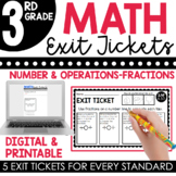3rd Grade Fractions Exit Tickets (Exit Slips) | + Digital