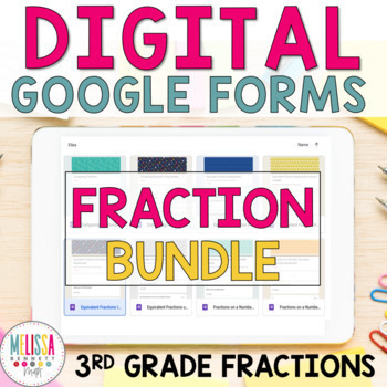 Preview of 3rd Grade Fractions Forms for Google Classroom