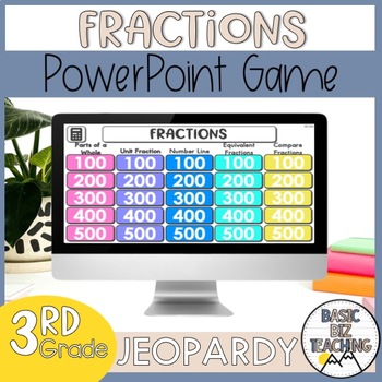 Preview of 3rd Grade Fractions Jeopardy Style Trivia Review Game