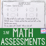 3rd Grade Fractions Math Assessments