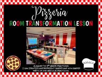 Preview of 3rd Grade Fractions Pizzeria Room Transformation Lesson