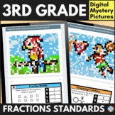 3rd Grade Fractions Digital Coloring by Number Sheets Fun 
