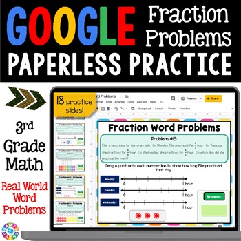 Preview of Fraction Review Word Problems 3rd Grade with Equivalent & Comparing Fractions