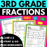 3rd Grade Fractions Worksheets | 3.NF.1, 3.NF.2, 3.NF.3