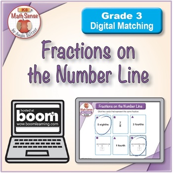 Preview of 3rd Grade Fractions on the Number Line: BOOM Digital Matching Task Cards 3F13