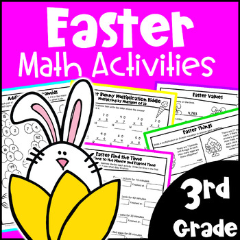 Preview of 3rd Grade Fun Easter Math Activities Worksheets: Printable & Digital