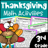 3rd Grade Fun Thanksgiving Math Activities Worksheets - Pr