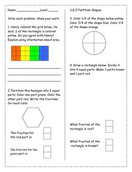 3rd grade geometry common core worksheets by amber kotzin tpt