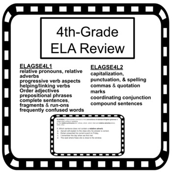 Preview of 4th Grade ELA Review before Milestones
