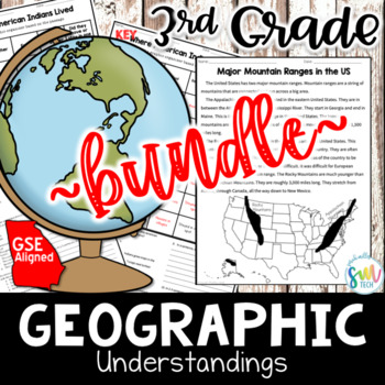Preview of 3rd Grade Geographic Understandings Reading BUNDLE *NO PREP* GSE Aligned