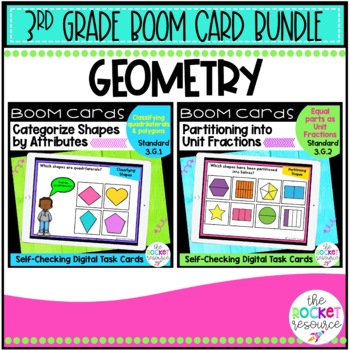 Preview of 3rd Grade Geometry BOOM Card BUNDLE