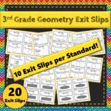 3rd Grade Geometry Exit Slips/Tickets ★ Common-Core Aligned Math