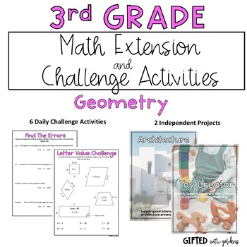 Preview of 3rd Grade Geometry Extensions and Challenges - Gifted/Advanced