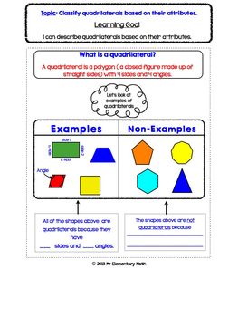 3rd Grade Geometry Interactive Notebook by Mr Elementary 