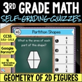 3rd Grade Geometry Review Quizzes for Exit Tickets, Test P