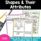 3rd Grade Geometry Shapes and Attributes 3.G.1 Task Cards 