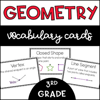 Preview of 3rd Grade Geometry Vocabulary Cards