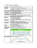 3rd Grade Geometry Vocabulary Sheet