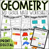 3rd Grade Geometry Worksheets for Polygons, Lines, Angles,