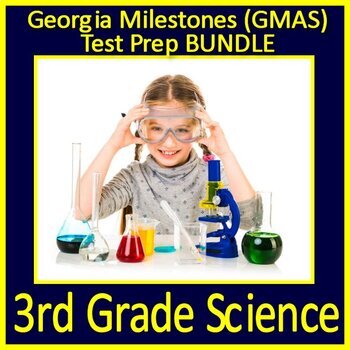 Preview of 3rd Grade Georgia Milestones Science Test Prep (GMAS) Test, Games, & Task Cards