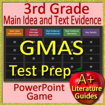 Preview of 3rd Grade Georgia Milestones Test Prep Main Idea and Text Evidence Game - GMAS