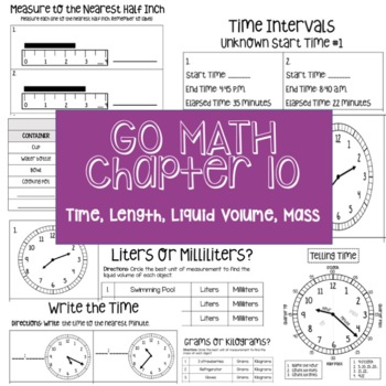 Preview of 3rd Grade, Go Math, Chapter 10 - Supplemental Materials