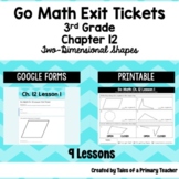 3rd Grade Go Math Chapter 12 Exit Tickets Two-Dimensional 