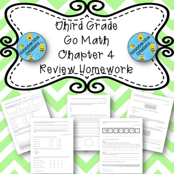 Preview of Third Grade Go Math Chapter 4 Review Homework