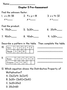 3rd Grade Go Math Chapter 5 Supplemental Materials by Holly's Store