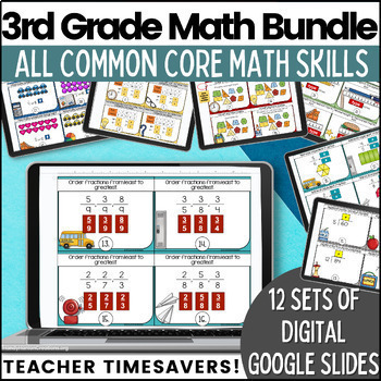 Preview of 3rd Grade Go Math Review   Digital Resource Bundle Chapters 1-12 50% OFF