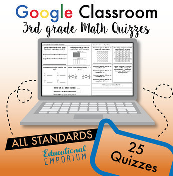 Preview of 3rd Grade Math Quizzes ⭐ Assessments for Google Classroom™