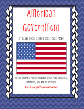 Preview of 3rd Grade Government Close Read Packet