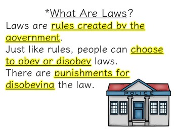 3rd Grade Government Unit Lesson 3 Pack: Rules and Laws | TpT