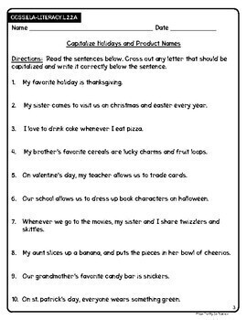 3rd grade grammar assessment weekly tests standard based worksheets