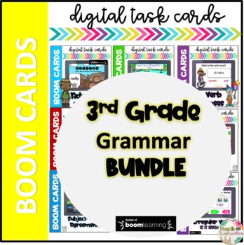 Preview of 3rd Grade Grammar Boom Cards Bundle (Distance Learning)