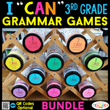 3rd Grade Grammar Games BUNDLE - Literacy Centers & Test P
