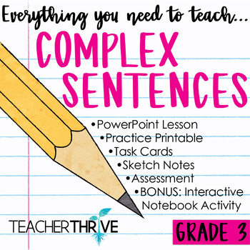 Preview of 3rd Grade Grammar Unit: Complex Sentences